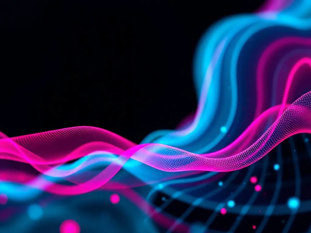 Abstract digital art showing data streams flowing like water